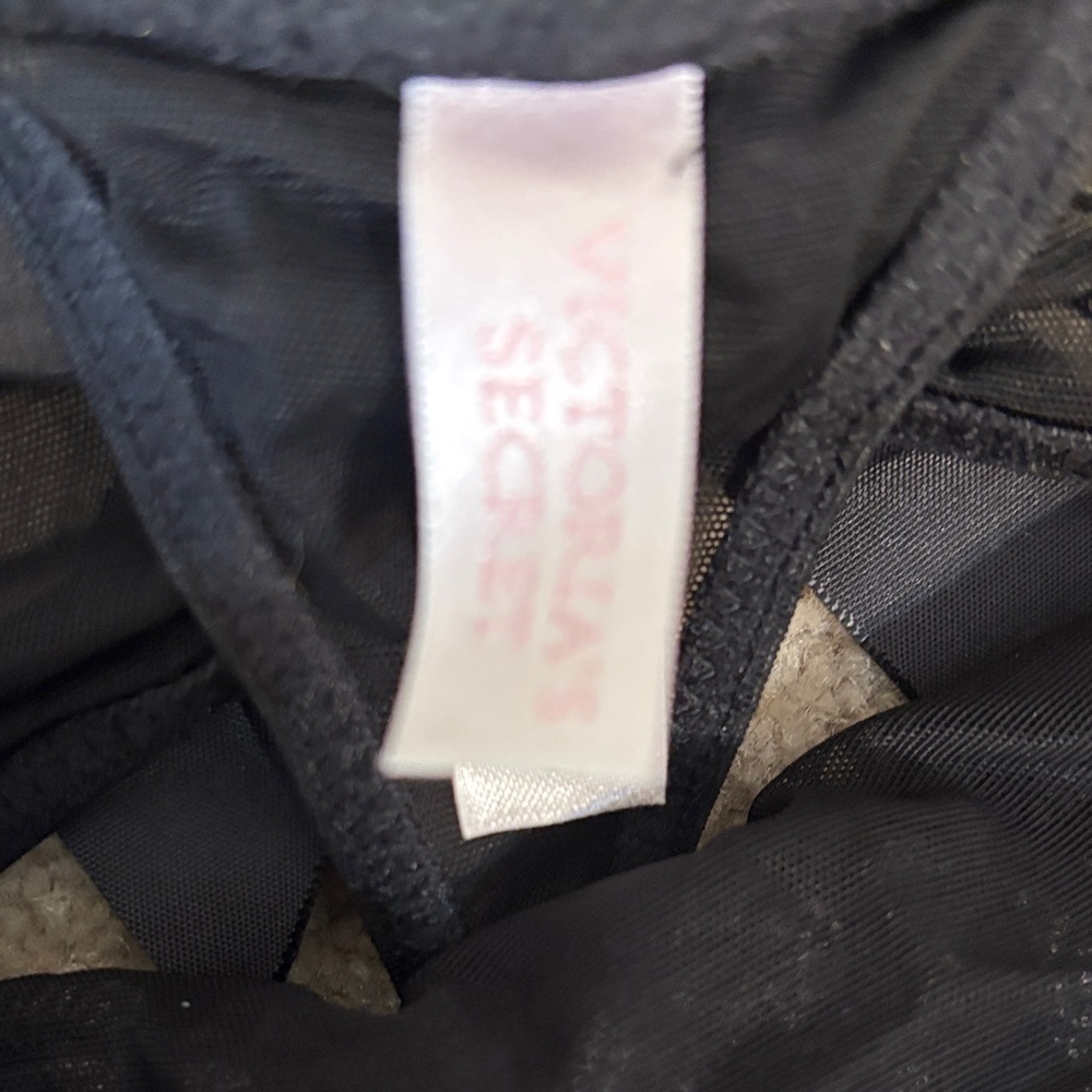 NWOT Vintage Victoria's Secret Black Lace Panty and Garter - Picture 3 of 7